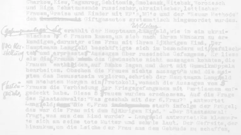 Manuskript von Friedrich Wolf, geschrieben auf einer Schreibmaschine